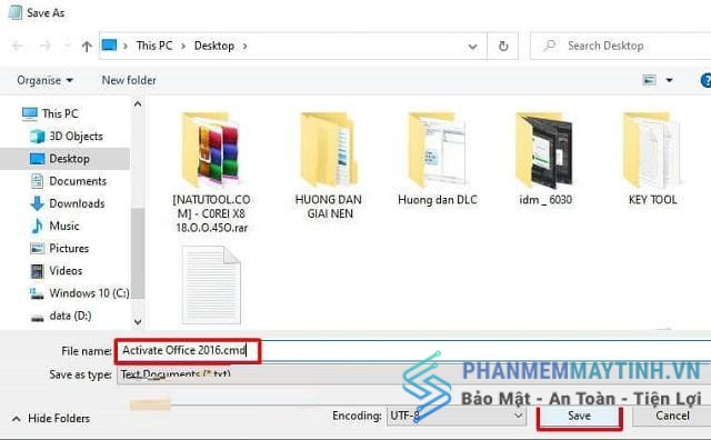 Lưu File có đuôi .cmd