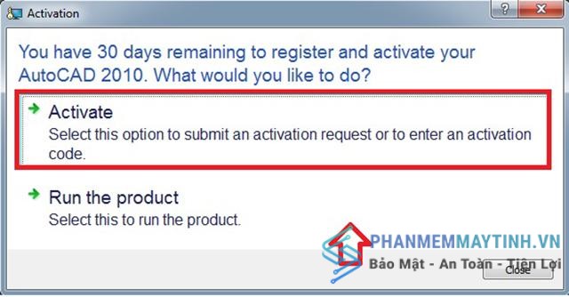 Chọn Activate