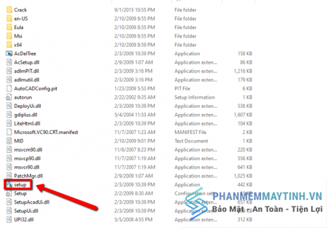 Chạy file setup với quyền admin