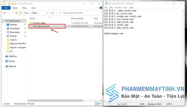 Hướng dẫn chặn host corel
