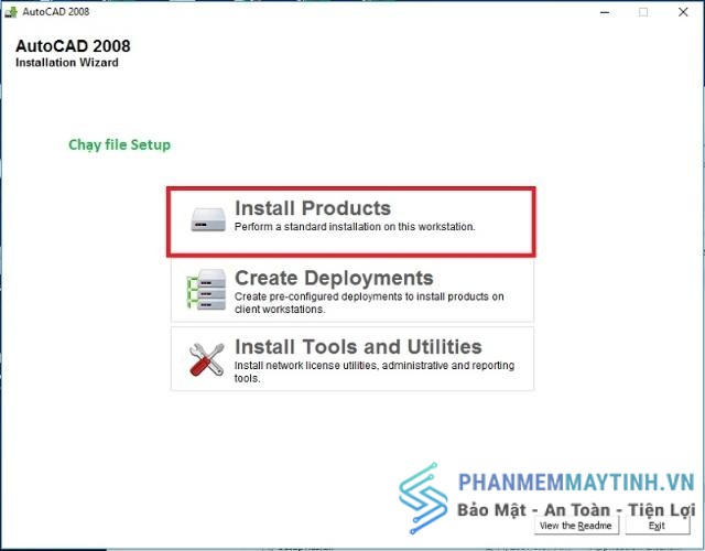 Chọn Install Products