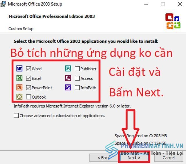 Chọn Next