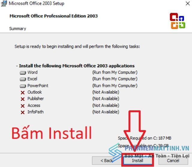 Chọn Install