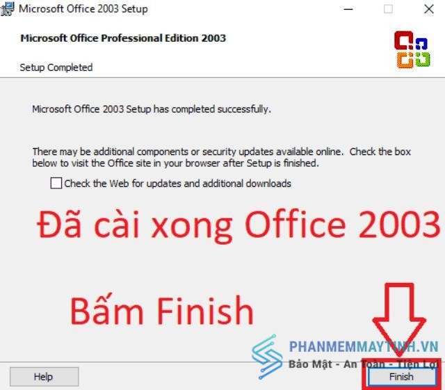 Cài đặt hoàn thành