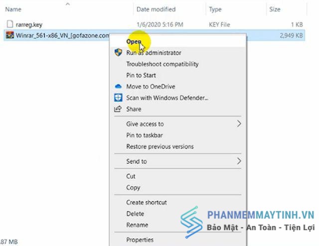 Vào ổ C mở file