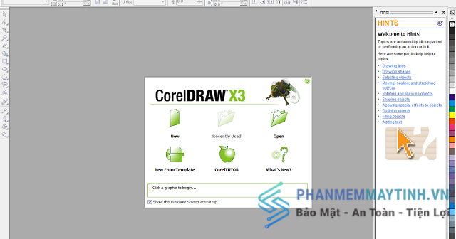 CorelDRAW X3 sở hữu giao diện trực quan, dễ thao tác