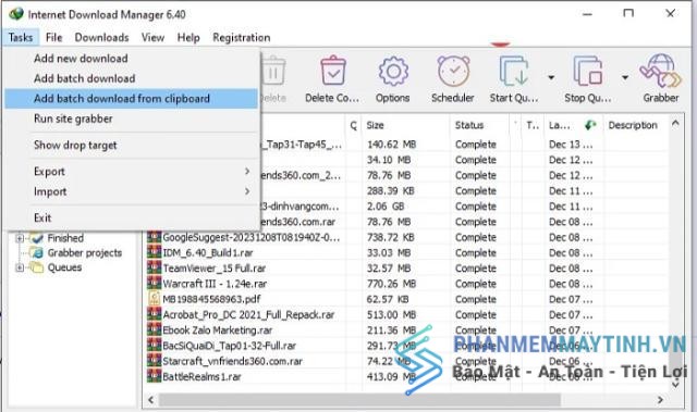 Tải nhiều link cùng lúc