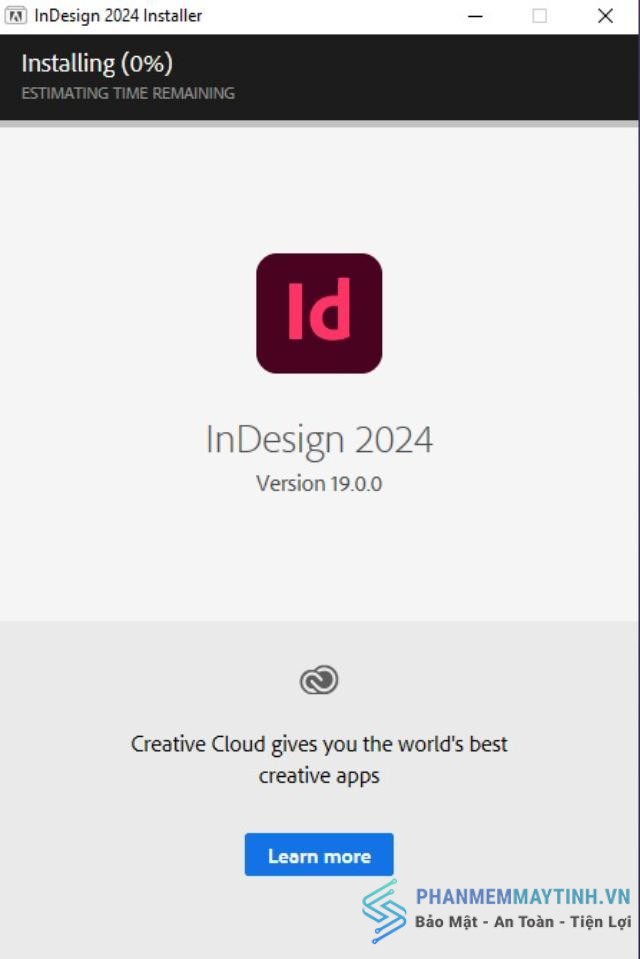 Cài đặt thành công InDesign 2024