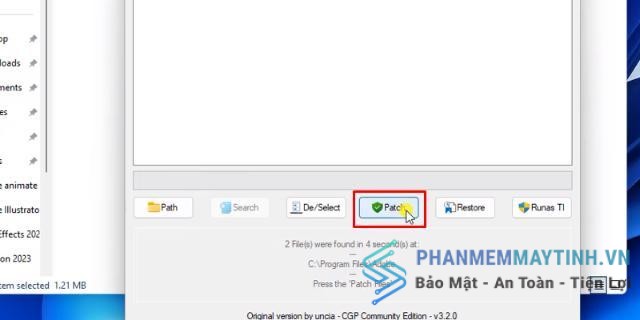 Bấm Patch và hoàn thành cài đặt