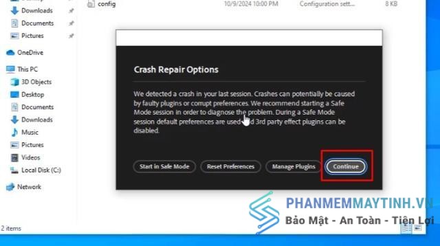 Bấm Continue hoàn thành cài đặt và kích hoạt dùng thử