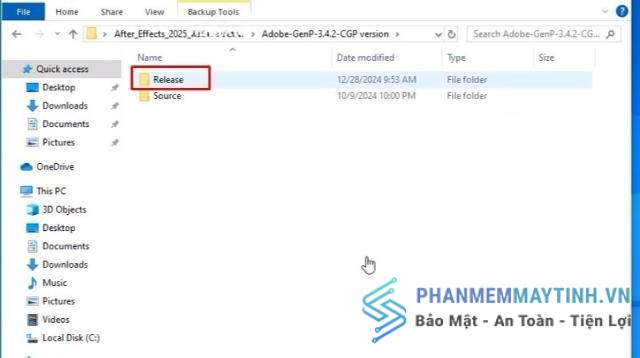 Tiếp tục vào thư mục Release