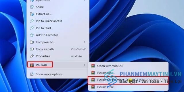 Giải nén phần mềm Premiere Pro 2023