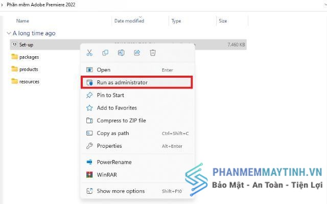 Nhấp chuột phải chọn “Run As Administrator”