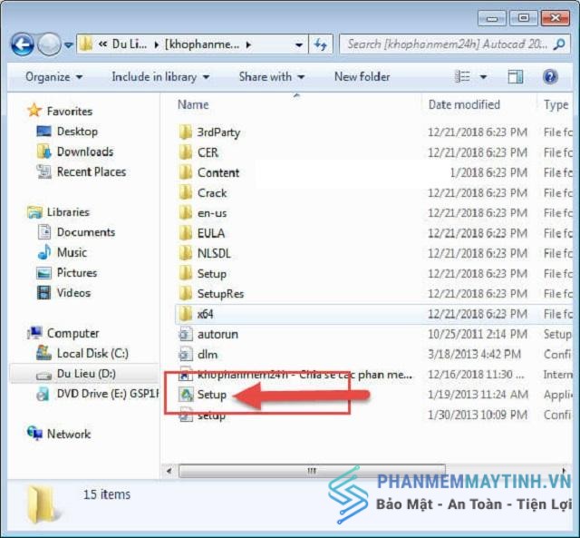 Giải nén file vừa tải về