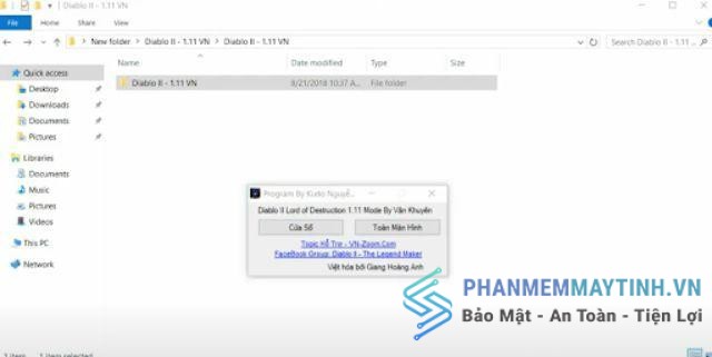 Khởi động game bằng cách nhấp vào file