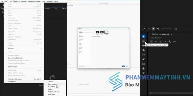 Giao diện Premiere Pro 2025