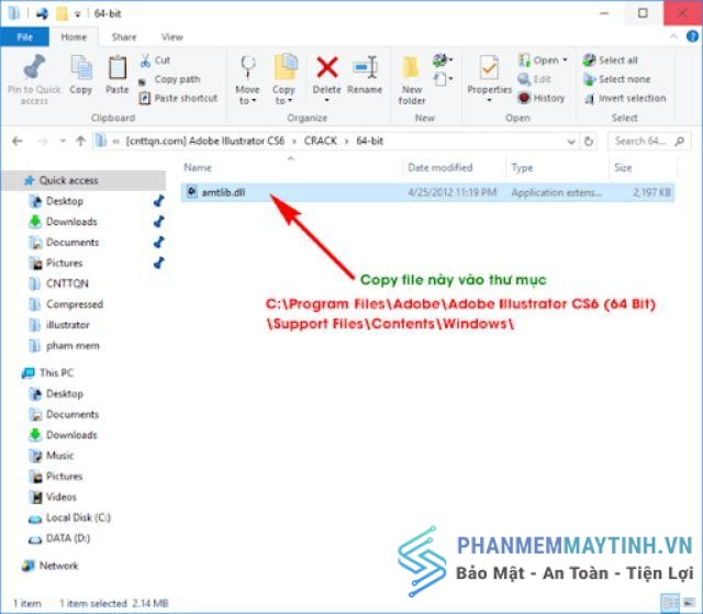 Click vào file amtlib.dll