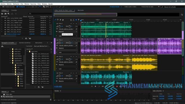 Adobe Audition CC 2019 có kèm tính năng ghi âm và trộn âm thanh