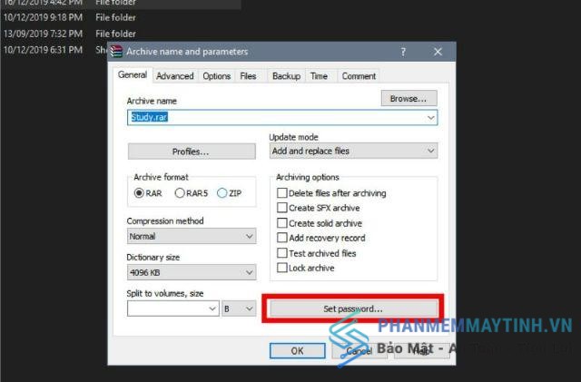 Chọn Set password nếu bạn muốn đặt mật khẩu