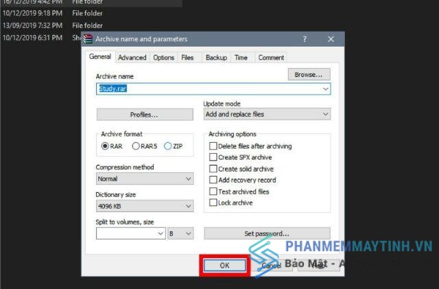 Nhập lại mật khẩu đã đặt và xác nhận