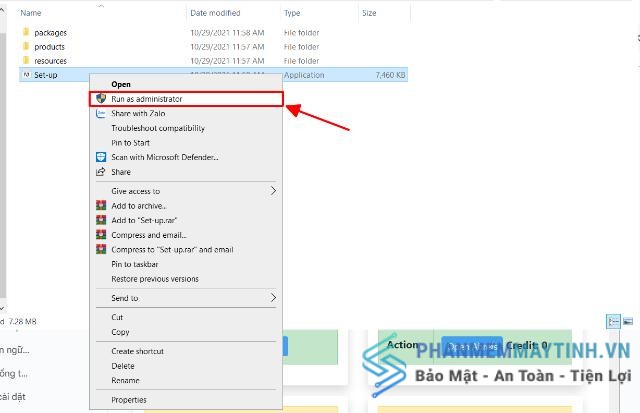 Chạy file Setup.exe để bắt đầu cài đặt Adobe Lightroom 2022