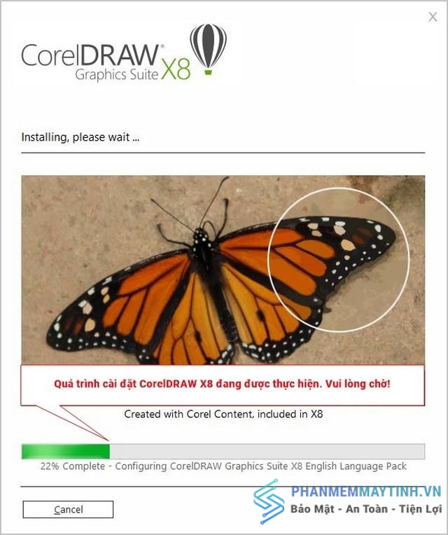 Quá trình cài đặt diễn ra