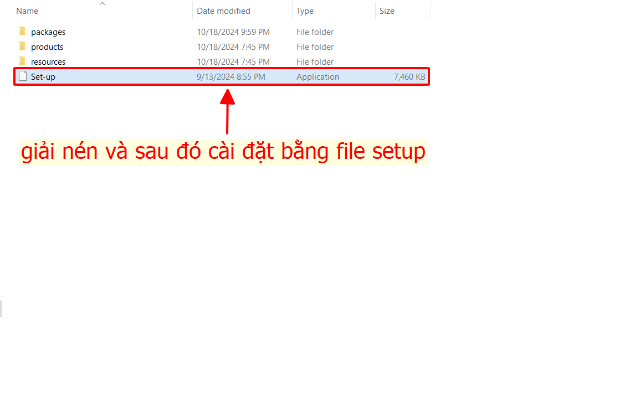 Tiến hành giải nén và bắt đầu quy trình cài đặt