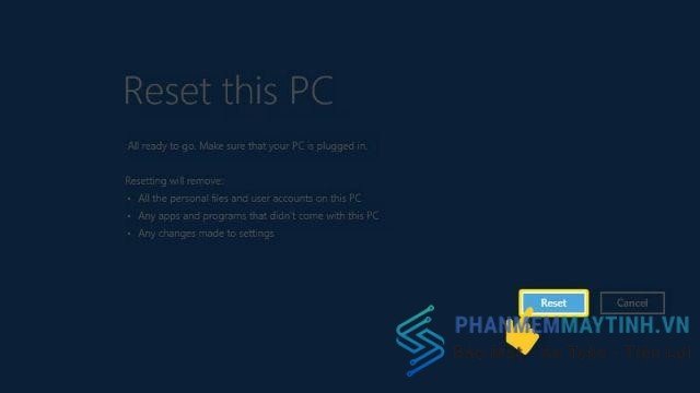 Cách reset Windows 10 bằng Boot thực hiện khá đơn giản