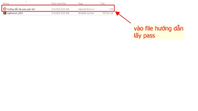Vào file hướng dẫn lấy pass để lấy pass giải nén theo yêu cầu