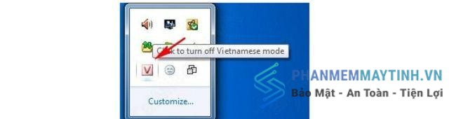 Kiểm tra biểu tượng Unikey đã là chữ V chưa, nếu là chữ E cần đổi lại
