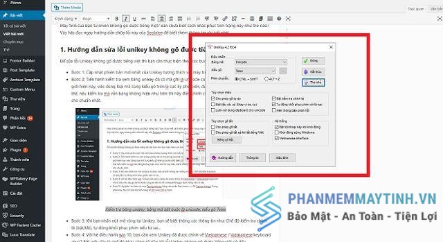 Nhấn vào phần mở rộng tại Unikey, bạn có thể kiểm tra được nhiều thông tin hơn