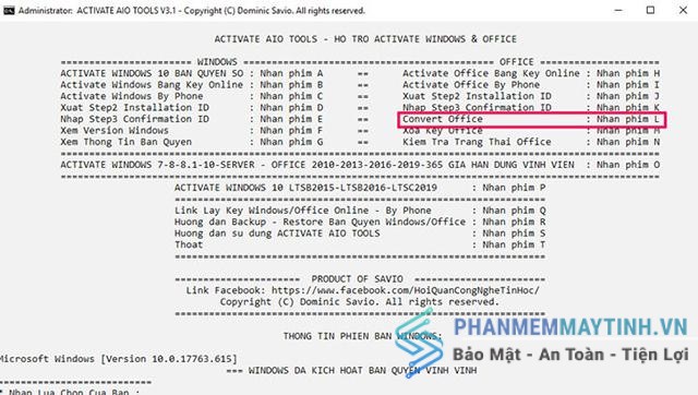 Kích hoạt office 2021 bằng aio tools