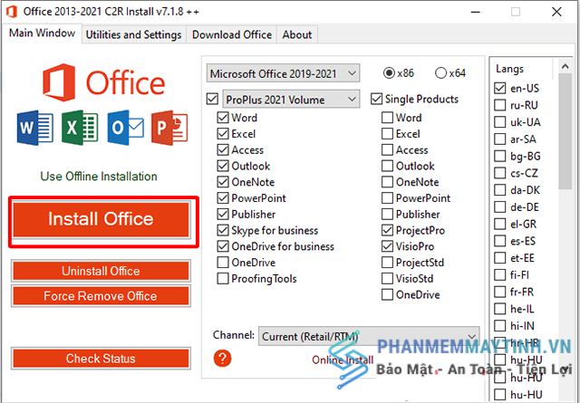 Kích hoạt office bằng thư mực crack