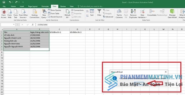 Sau khi lọc xong ấn OK để hoàn tất