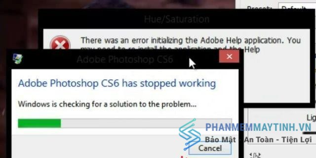 Lỗi Adobe Photoshop CS6 has Stopped Working