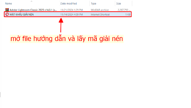 Mở file hướng dẫn và lấy mã giải nén theo hướng dẫn