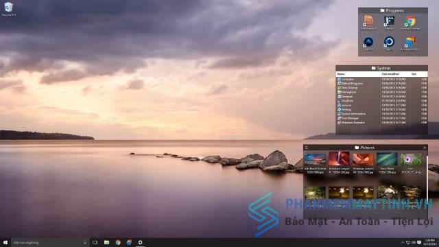Các bố trí, sắp xếp các ứng dụng trên màn hình Desktop khi sử dụng Stardock Fences